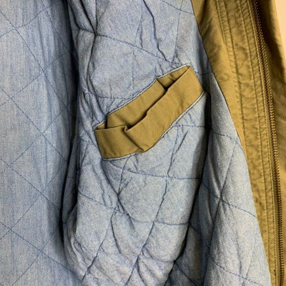 Mens Forenza Barn Coat Chore Work Hooded‎ Leather Trim Quilted Interior Medium - Picture 7 of 13